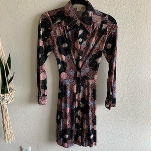 Vintage 70’s Young Edwardian Floral Shirtdress